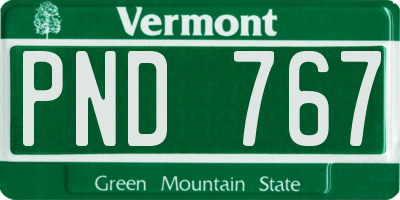 VT license plate PND767