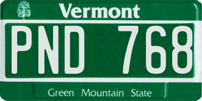 VT license plate PND768