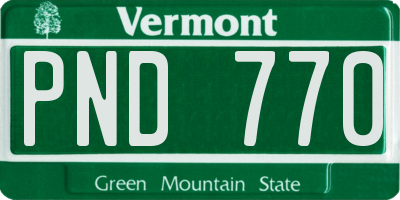 VT license plate PND770
