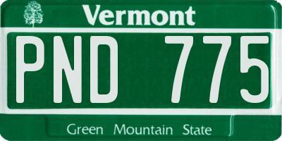 VT license plate PND775