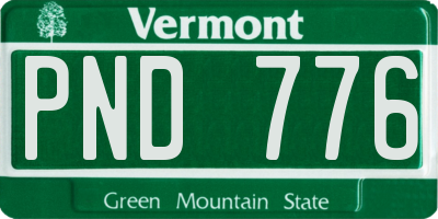 VT license plate PND776