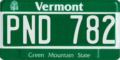 VT license plate PND782