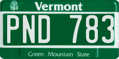 VT license plate PND783