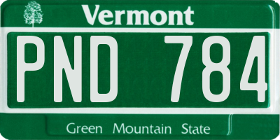 VT license plate PND784