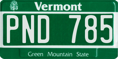 VT license plate PND785