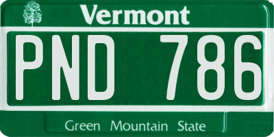 VT license plate PND786