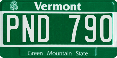 VT license plate PND790