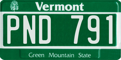 VT license plate PND791