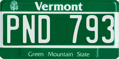 VT license plate PND793