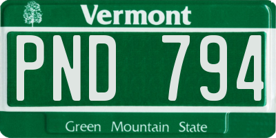VT license plate PND794