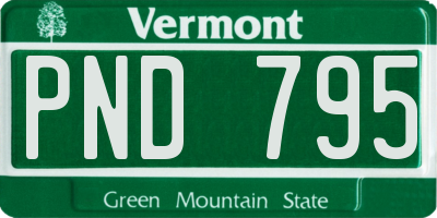 VT license plate PND795