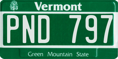 VT license plate PND797