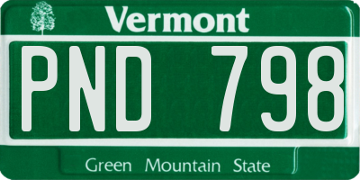 VT license plate PND798