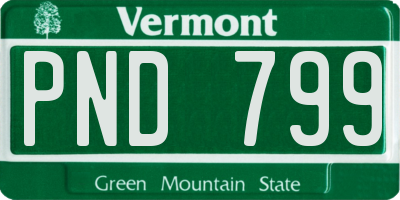 VT license plate PND799