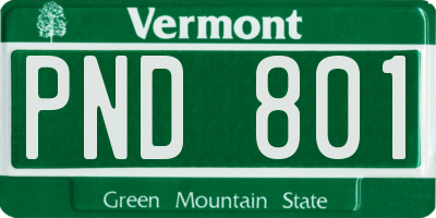 VT license plate PND801