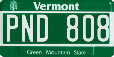 VT license plate PND808