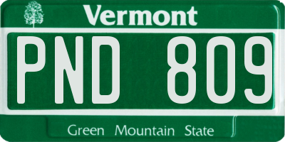 VT license plate PND809