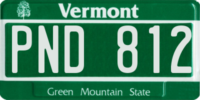 VT license plate PND812