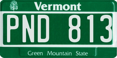 VT license plate PND813