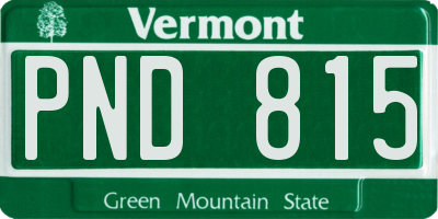 VT license plate PND815