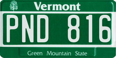 VT license plate PND816