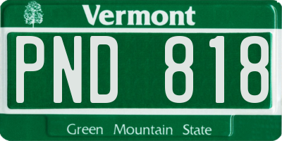 VT license plate PND818