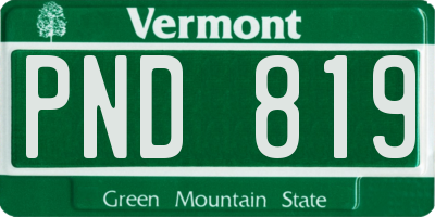VT license plate PND819