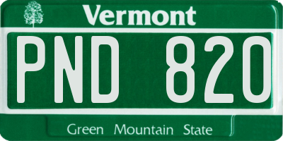 VT license plate PND820