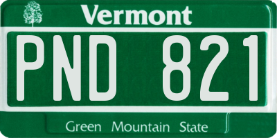 VT license plate PND821