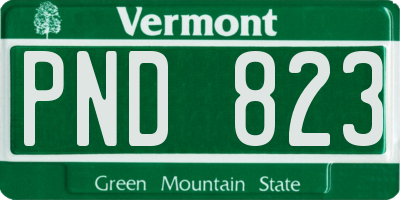 VT license plate PND823