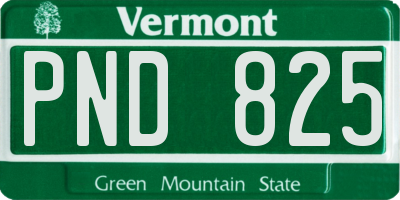 VT license plate PND825
