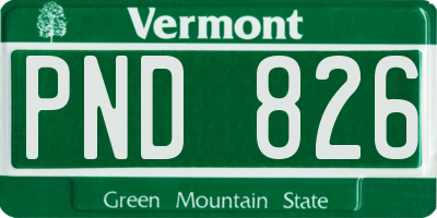VT license plate PND826