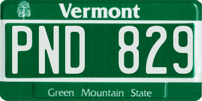VT license plate PND829