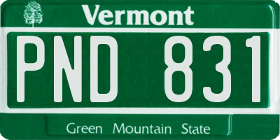 VT license plate PND831