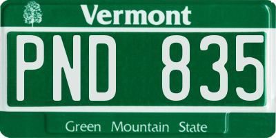 VT license plate PND835
