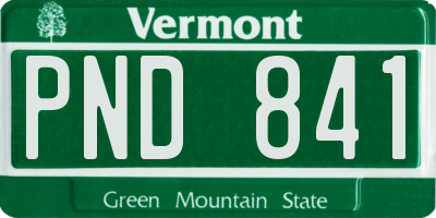 VT license plate PND841