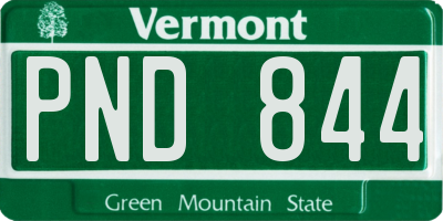 VT license plate PND844