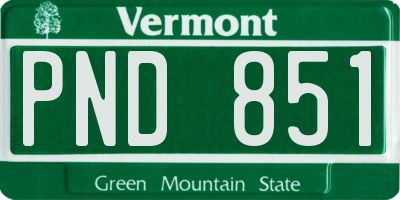 VT license plate PND851