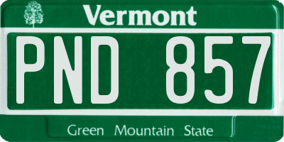VT license plate PND857