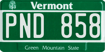 VT license plate PND858