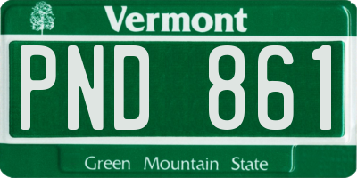 VT license plate PND861