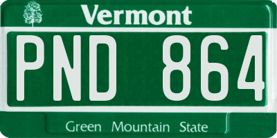 VT license plate PND864