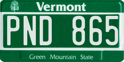 VT license plate PND865