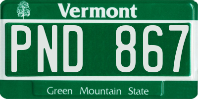VT license plate PND867