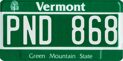 VT license plate PND868