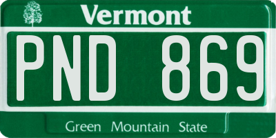 VT license plate PND869