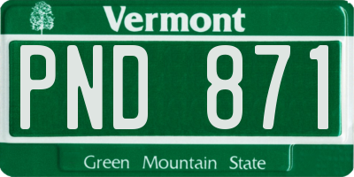 VT license plate PND871