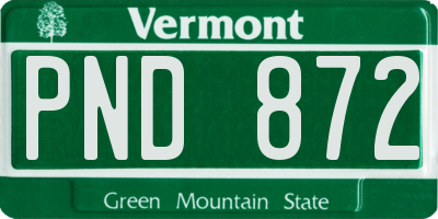 VT license plate PND872