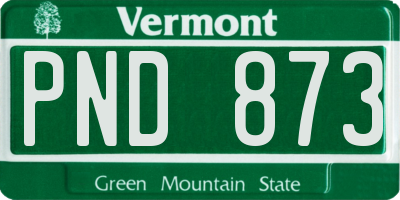 VT license plate PND873
