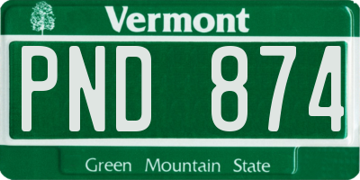 VT license plate PND874